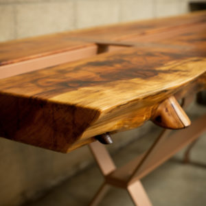 Redwood slab table with integrated trough Product Image