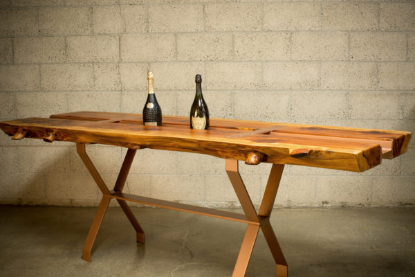 Two Wine Bottles placed on Whitworth Table