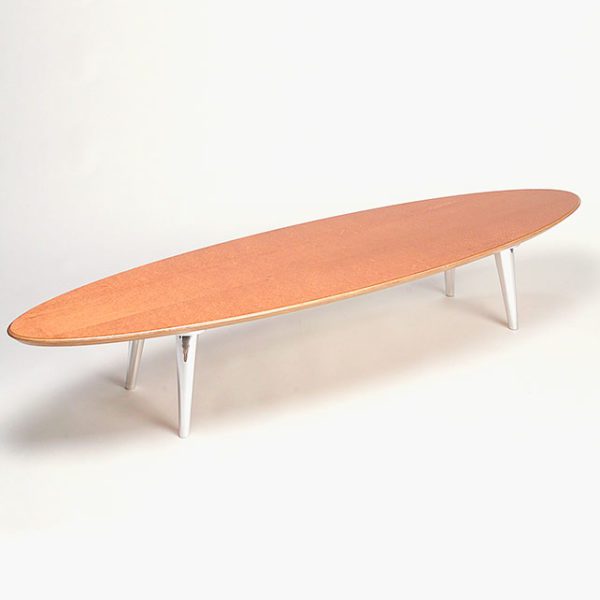 An oval low table