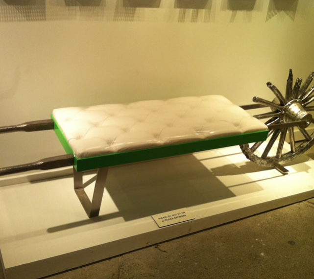 Wagon wheel bench