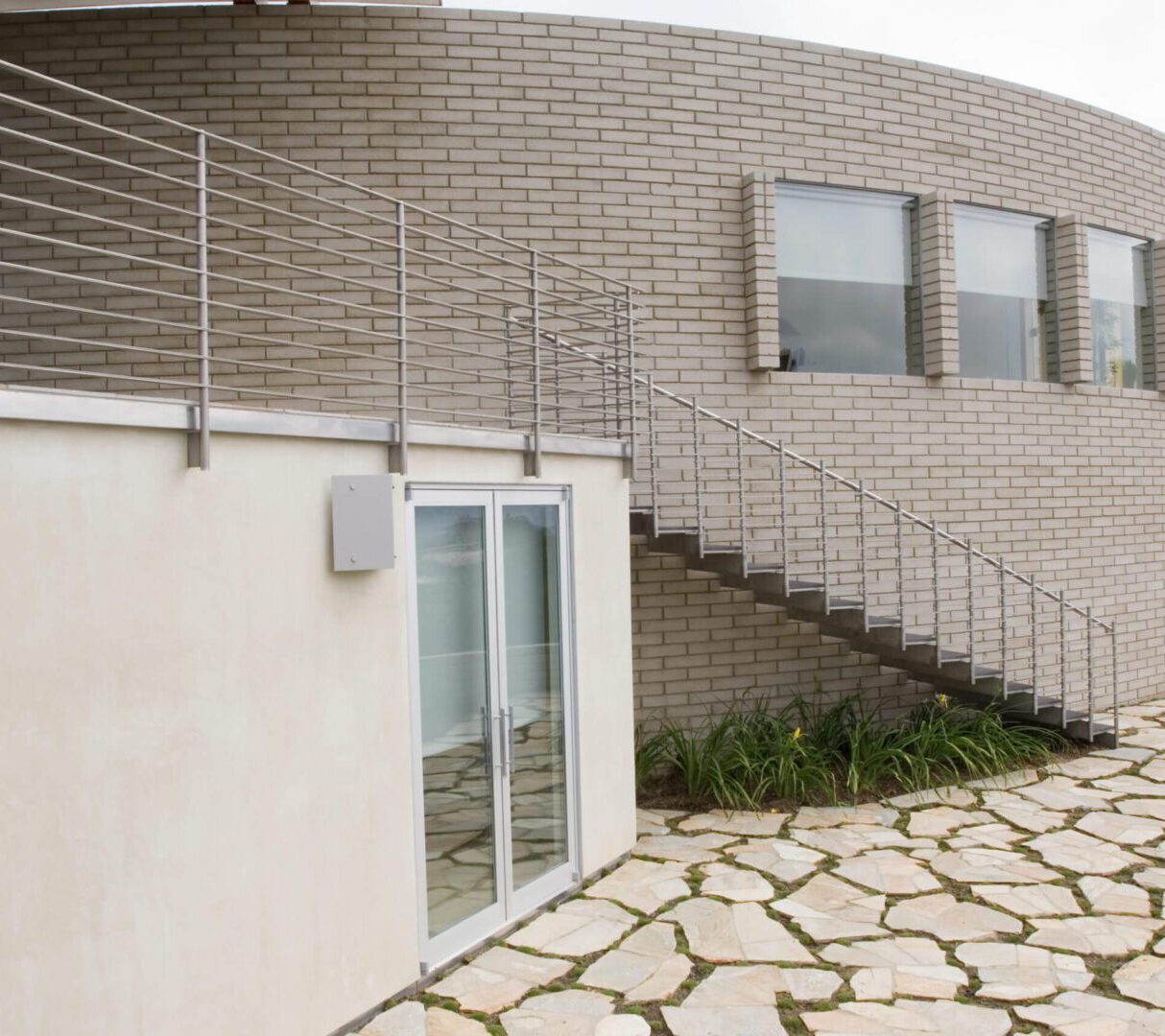 A house with a spiral staircase.