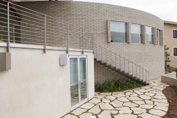 A house with a spiral staircase.