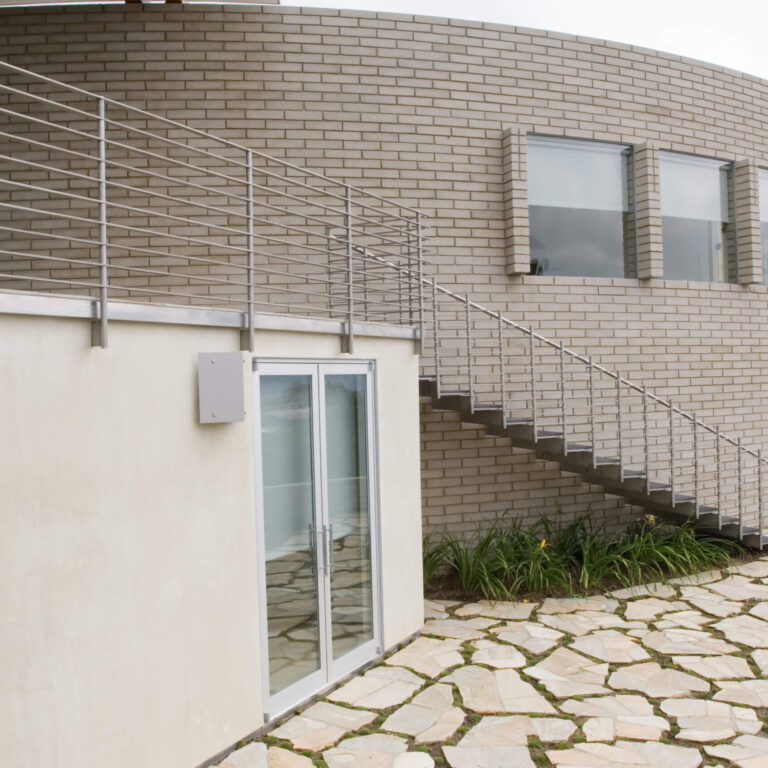 A house with a spiral staircase.